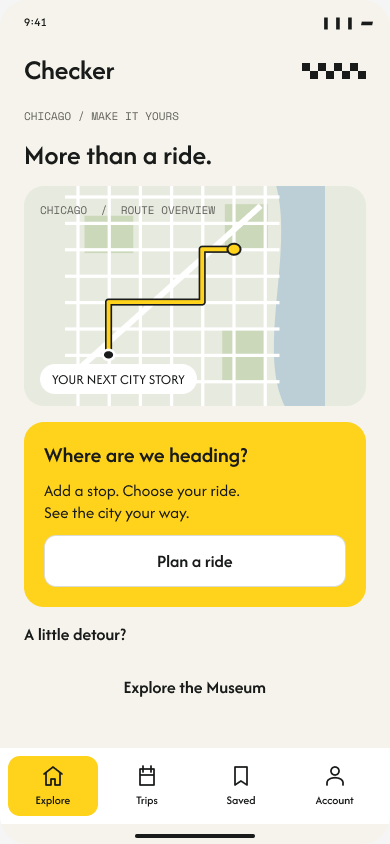 Checker trip-planning interface