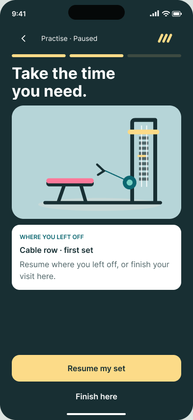 Pause without losing your place