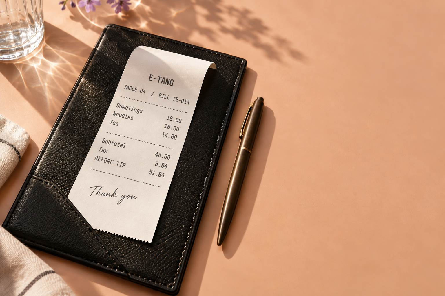 TipEasy restaurant receipt and bill presenter concept image